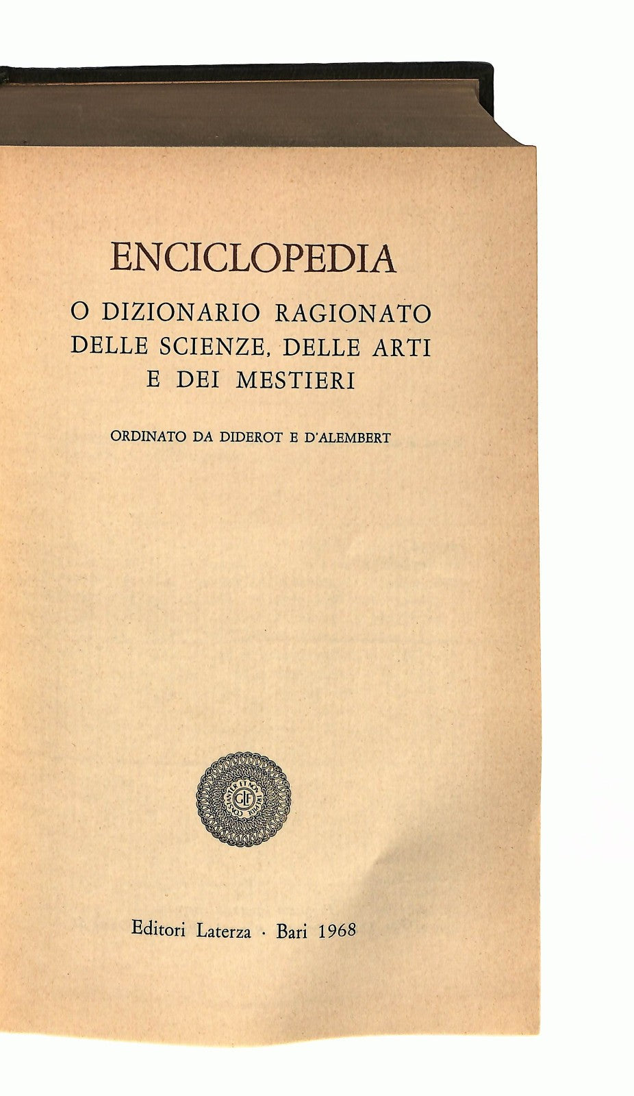 EBOND Enciclopedia Diderot Laterza 1968 Libro LI046856