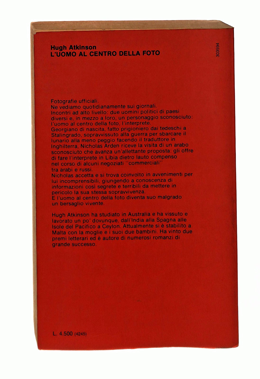 EBOND L Uomo Al Centro Della Foto Hugh Atkinson Sonzogno 1979 Libro LI046961