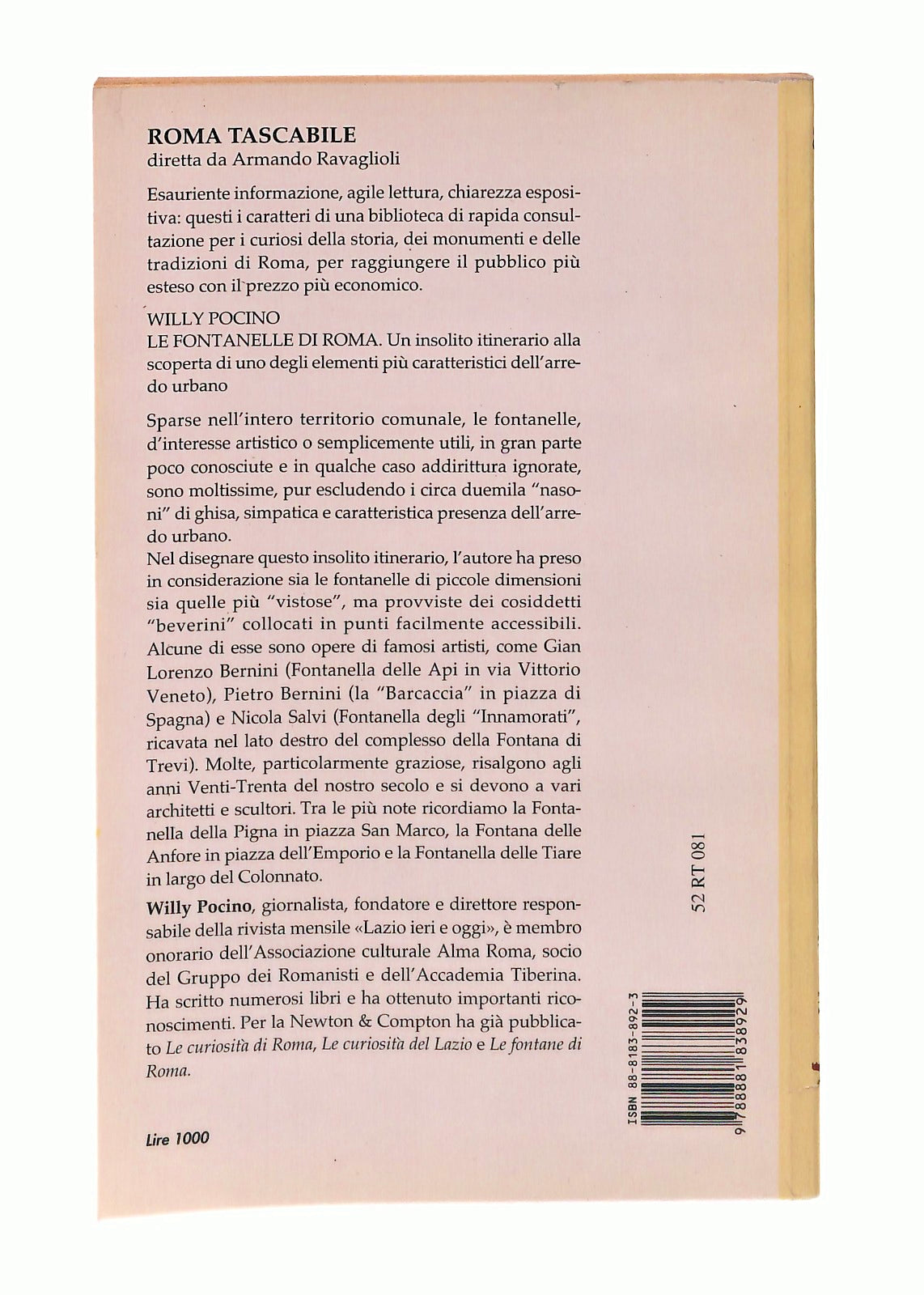 EBOND Le Fontanelle Di Roma Willy Pocino Newton Libro LI047268