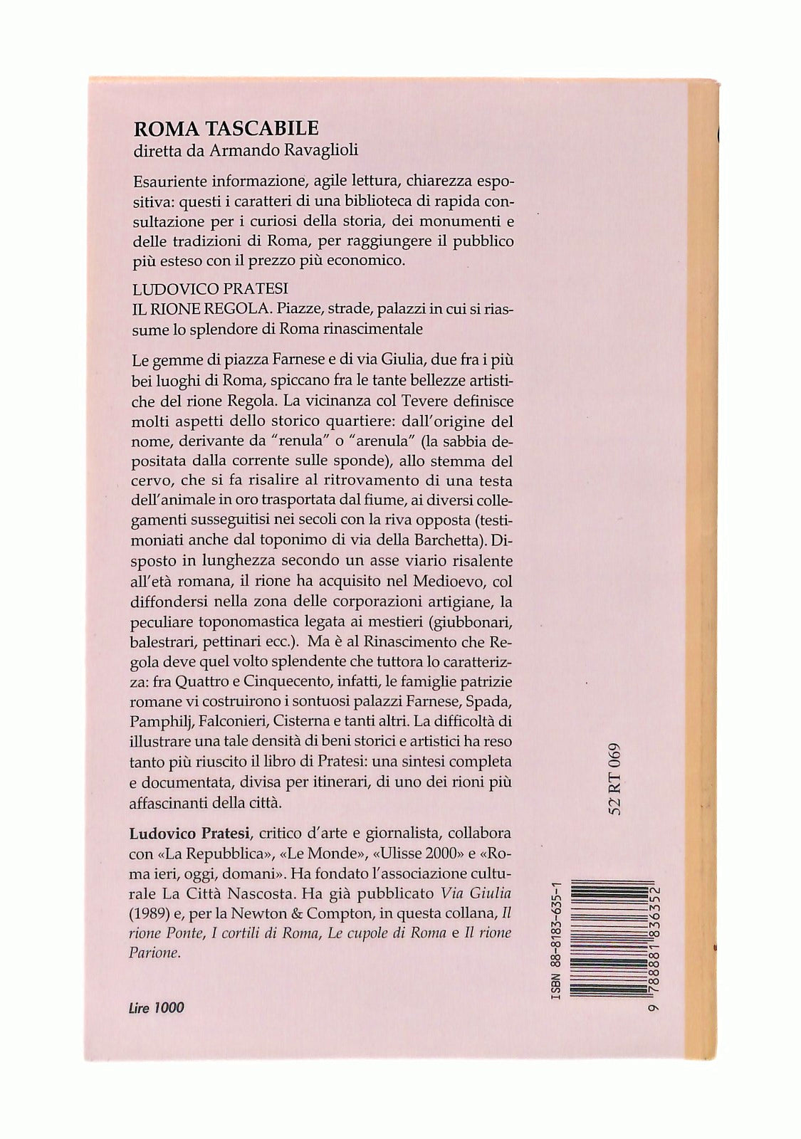 EBOND Il Rione Regola Ludovico Pratesi Newton Libro LI047288