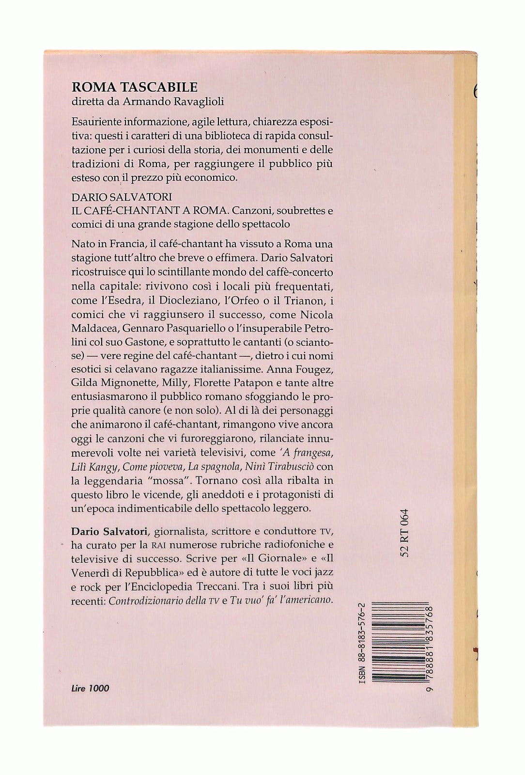 EBOND Il Cafe Chantant a Roma Dario Salvatori Newton Libro LI047291