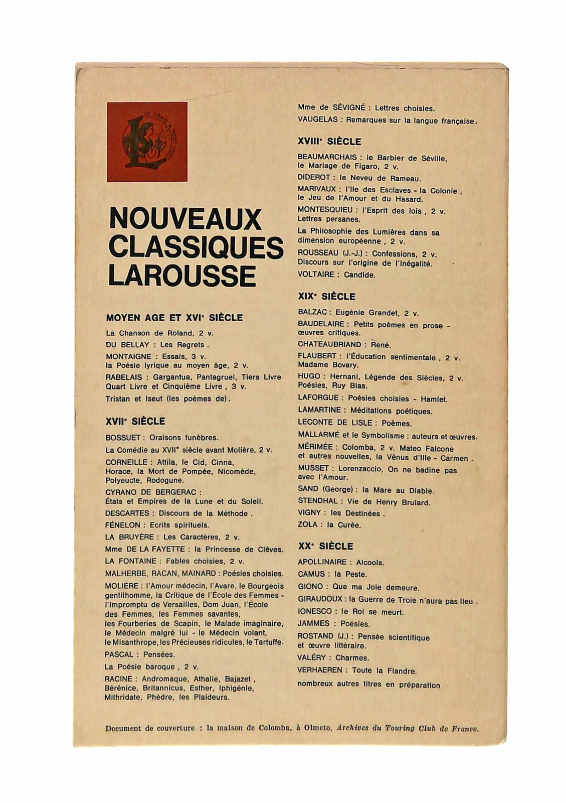 EBOND Colomba Tome Ii Merimee Larousse In Lingua Francese Libro LI047345