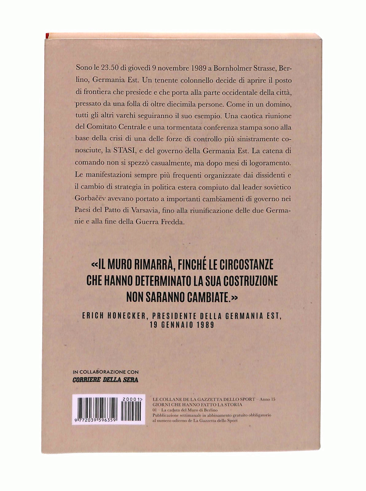 EBOND 09 11 1989 La Caduta Del Muro Di Berlino Catastini Libro LI047383