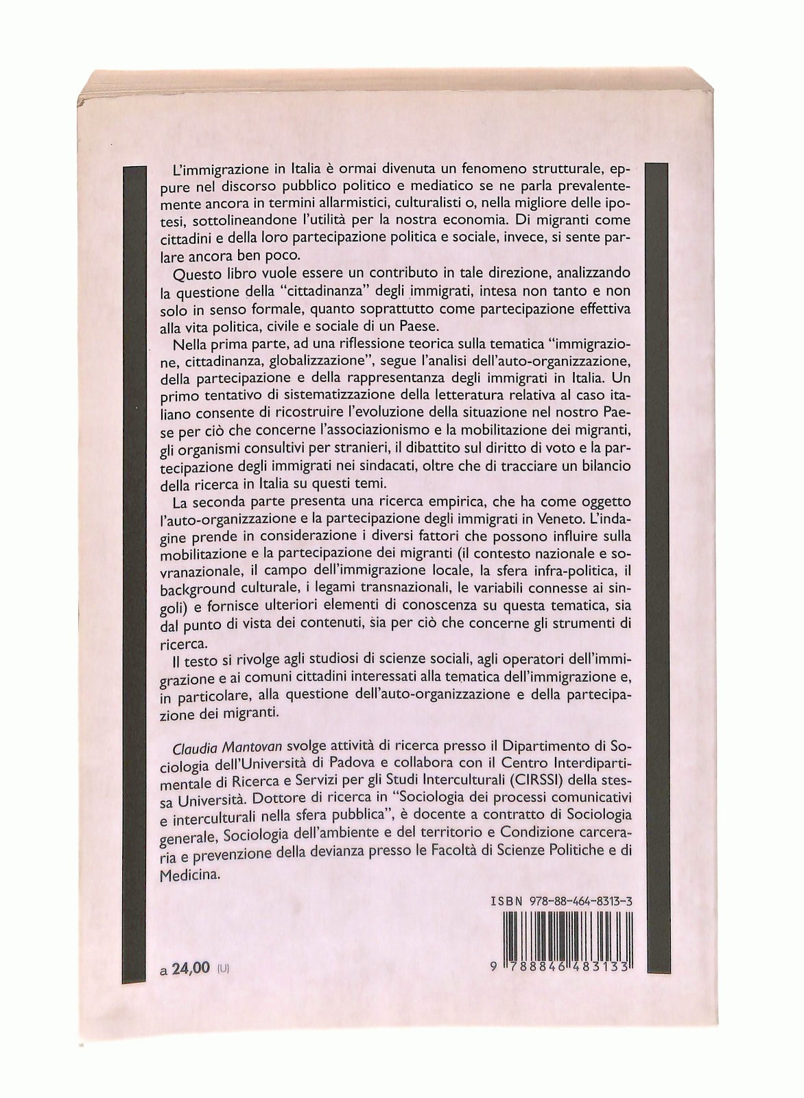 EBOND Immigrazione e Cittadinanza Claudia Mantovan Franco Angeli Libro LI047815