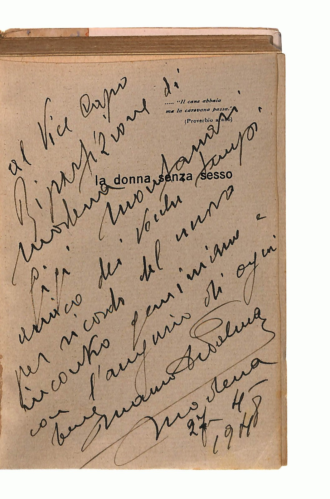 EBOND La Donnna Senza Sesso De Palmas La Lanterna 1947 Con Firma Libro LI047882
