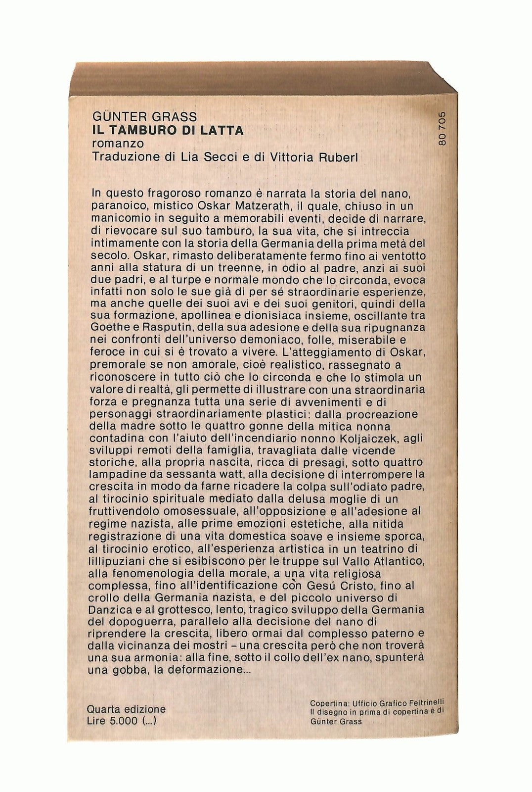 EBOND Il Tamburo Di Latta Gunter Grass Feltrinelli 1980 Libro LI047986