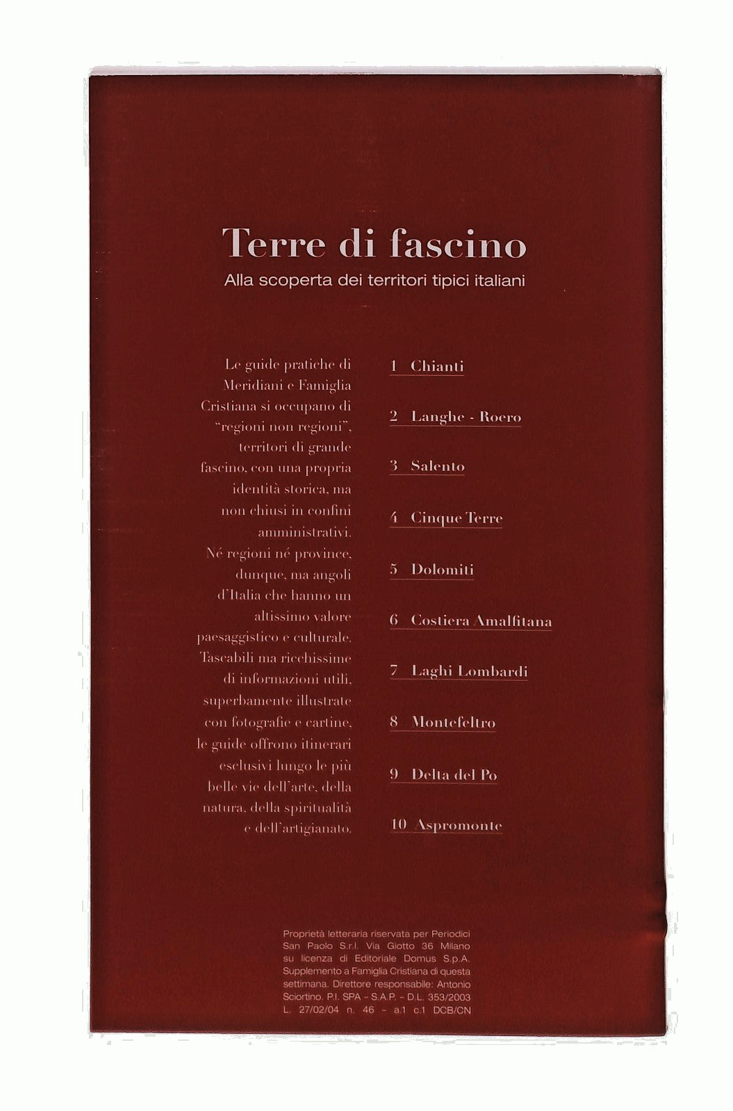 EBOND Chianti Terre Di Fascino Meridiani Famiglia Cristiana Libro LI048255