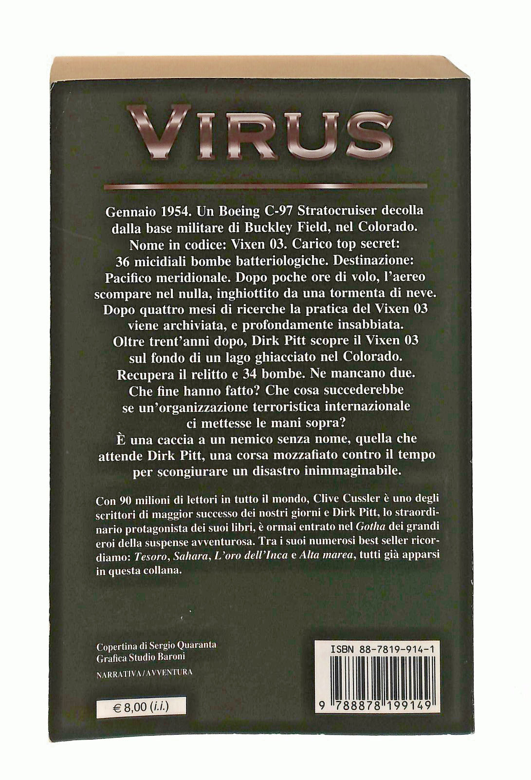 EBOND Virus Clive Cussler Tea Libro LI048277