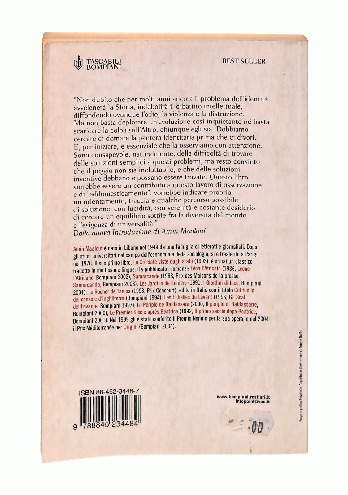 EBOND L Identita Amin Maalouf Bompiani Libro LI048359