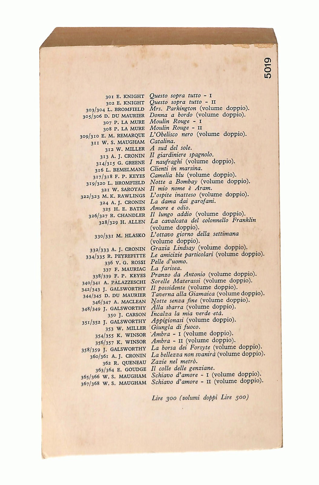 EBOND La Bellezza Non Svanira A J Cronin Mondadori 1964 Libro LI048375