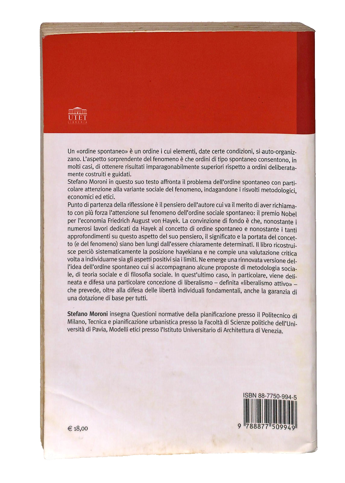 EBOND L Ordine Sociale Spontaneo Stefano Moroni Utet Libro LI048456