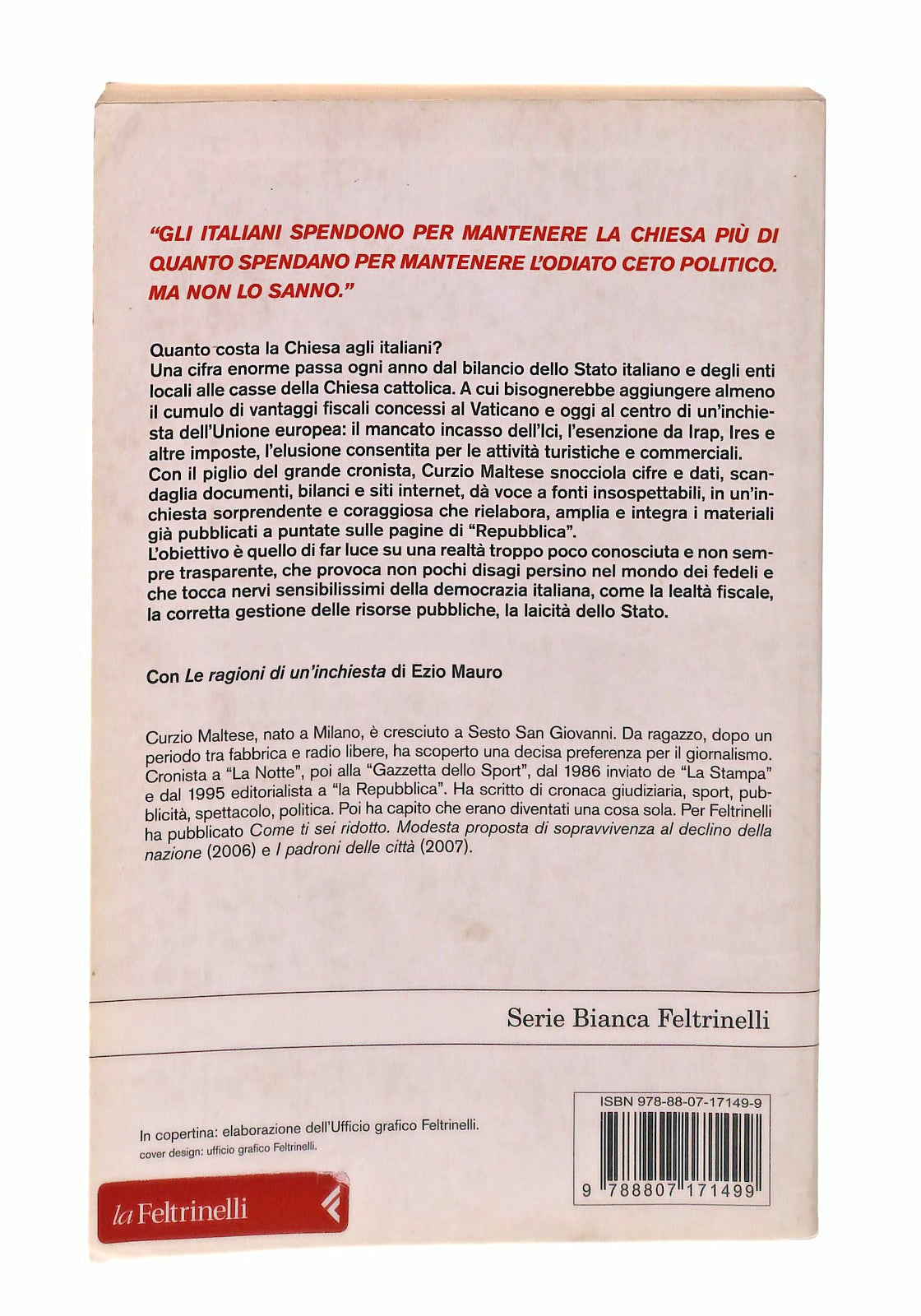 EBOND La Questua Curzio Maltese Feltrinelli Libro LI048536