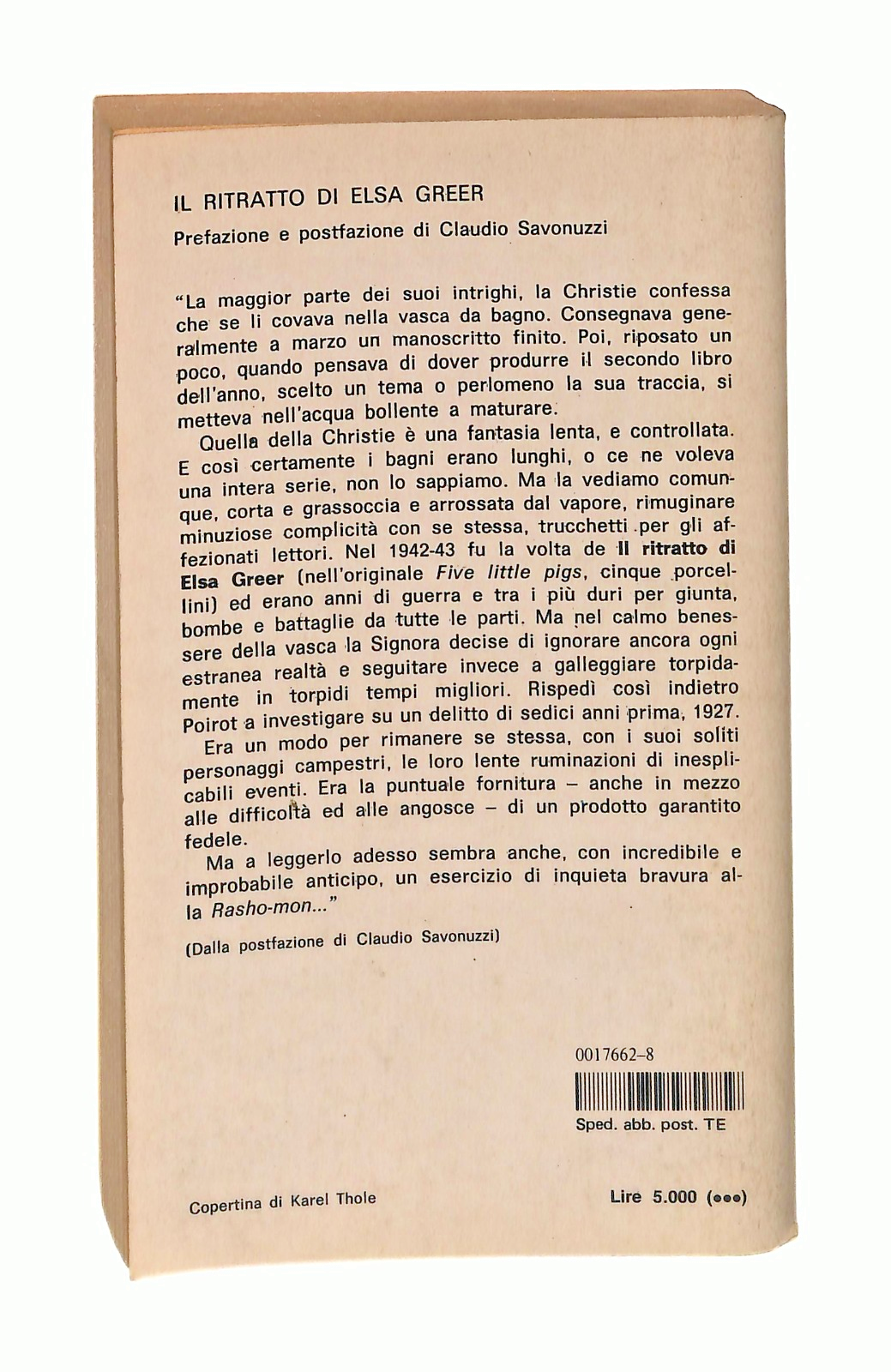EBOND Il Ritratto Di Elsa Greer Agatha Christie Mondadori 1986 Libro LI048696