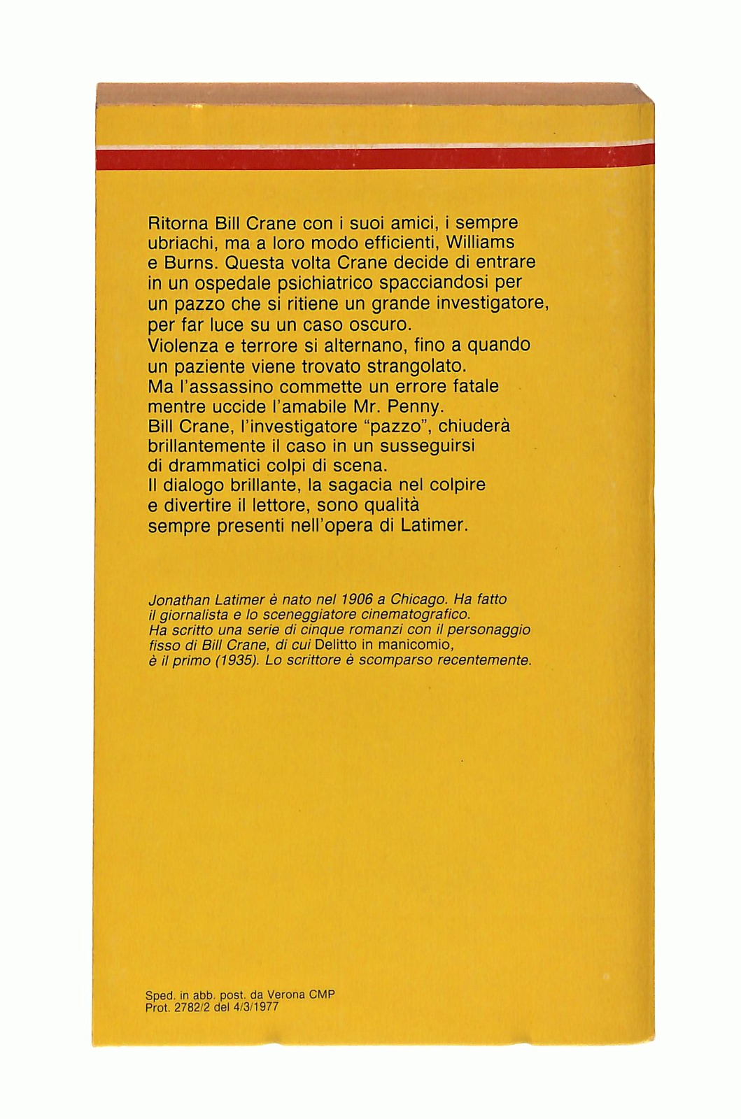 EBOND Delitto In Manicomio Latimer Classici Giallo Mondadori 1992 Libro LI048755