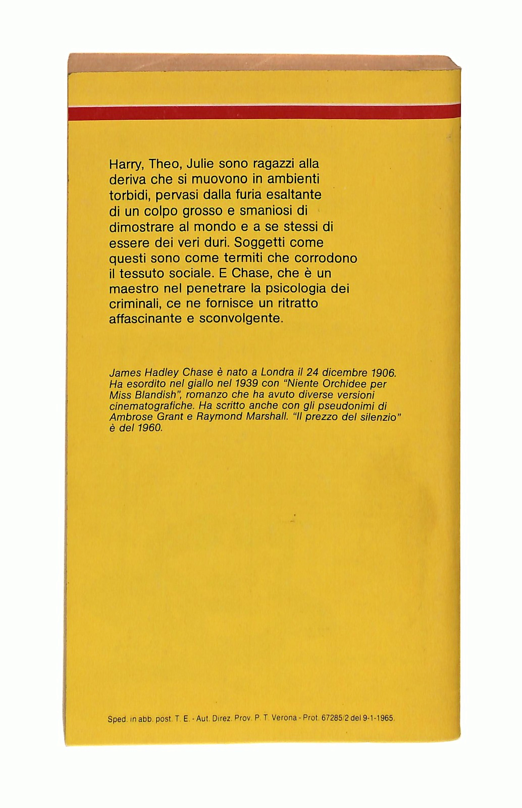 EBOND Il Prezzo Del Silenzio Chase Classici Giallo Mondadori 1989 Libro LI048758