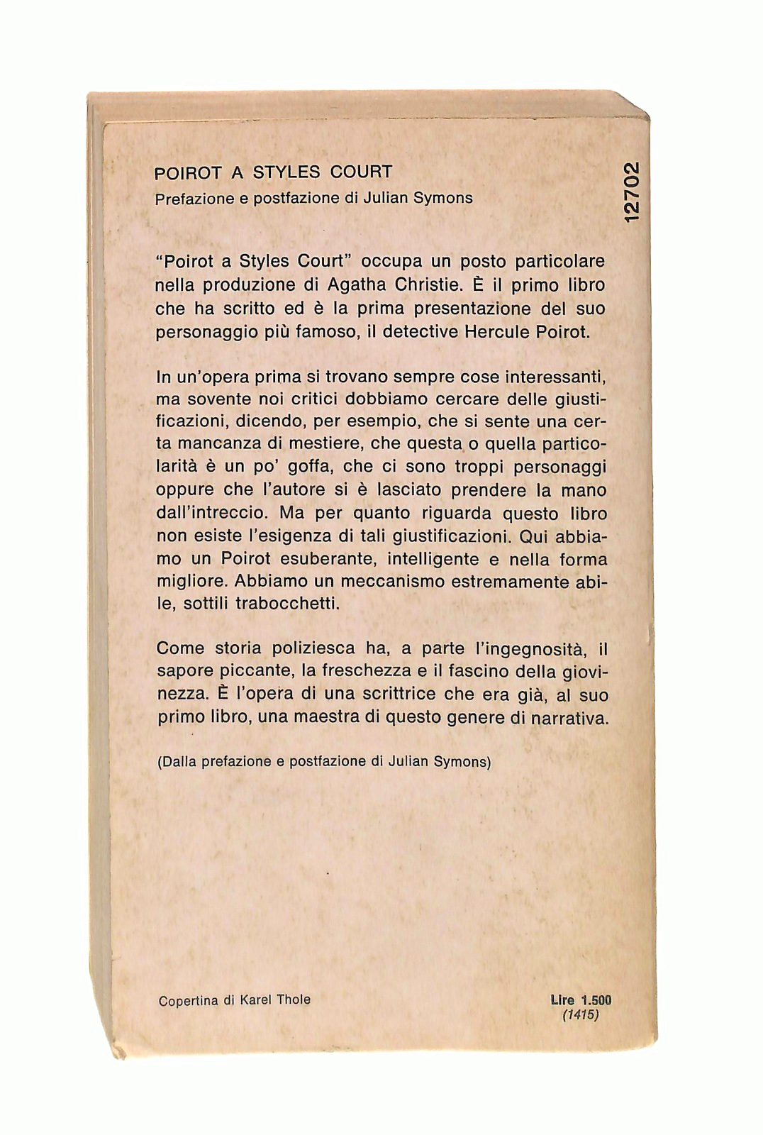 EBOND Poirot a Styles Court Christie Gialli Oscar Mondadori 1977 Libro LI048767