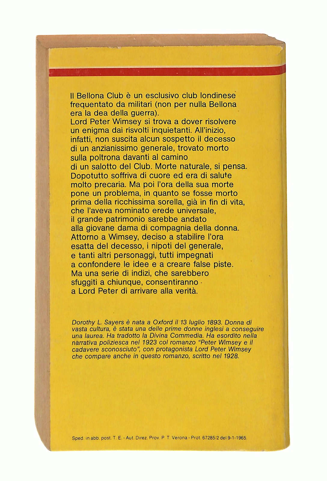 EBOND Bellona Club D L Sayers Classici Giallo Mondadori 1989 Libro LI048791