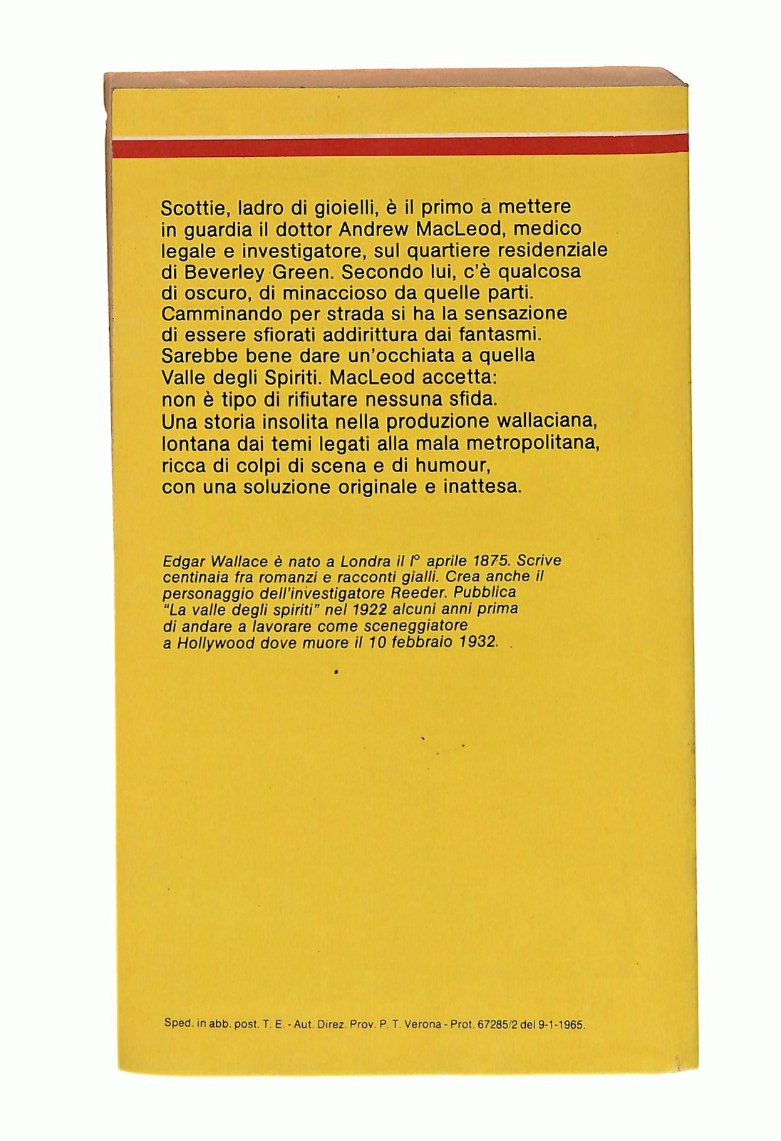 EBOND La Valle Degli Spiriti E Wallace Classici Giallo Mondadori Libro LI048864