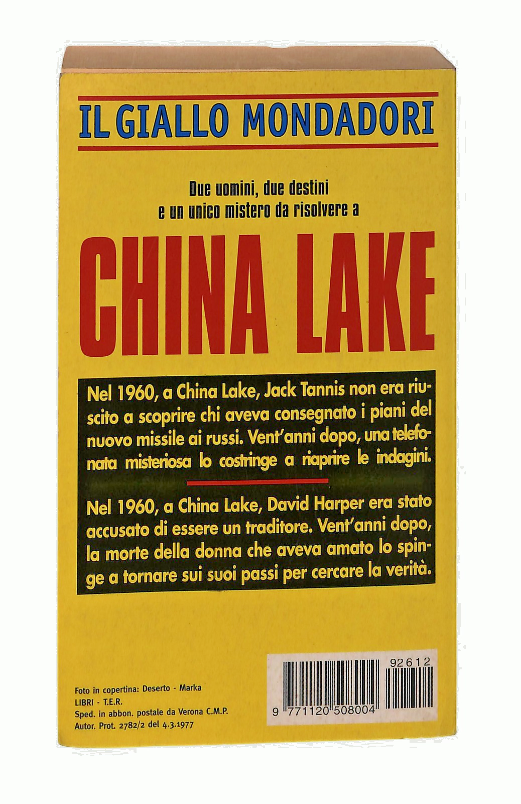 EBOND China Lake Anthony Hyde Mondadori 1999 Libro LI048928
