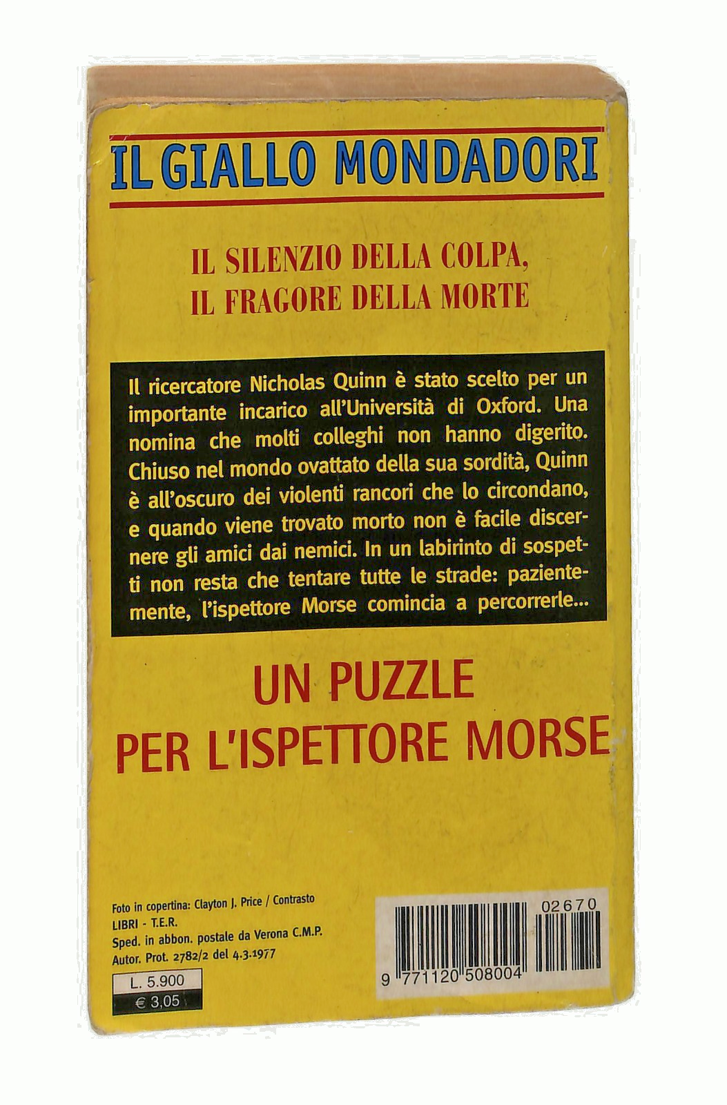 EBOND Un Puzzle Per l Ispettore Morse C Dexter Giallo Mondadori Libro LI048982