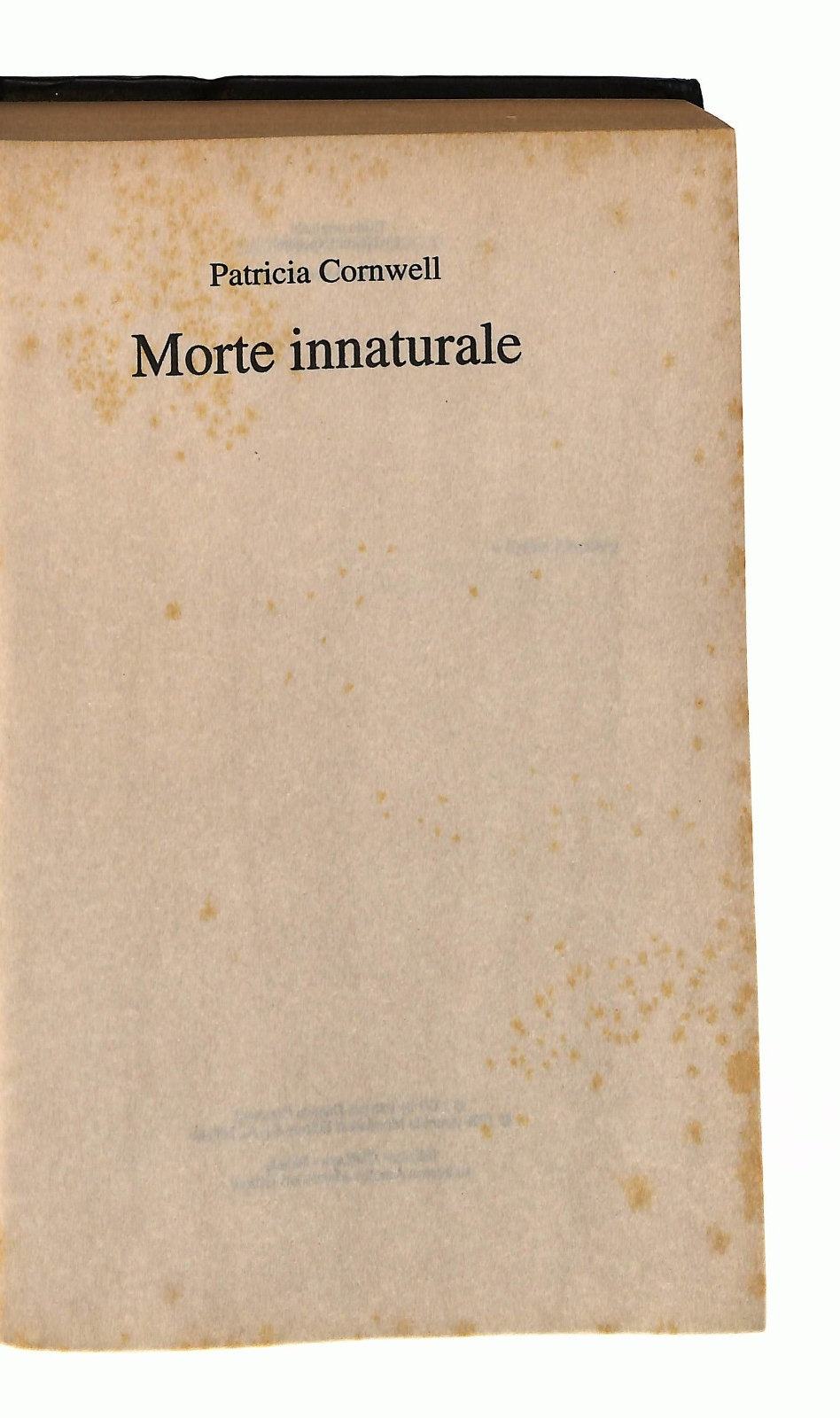 EBOND Morte Innaturale Patricia Cornwelle 1999 Libro LI049006