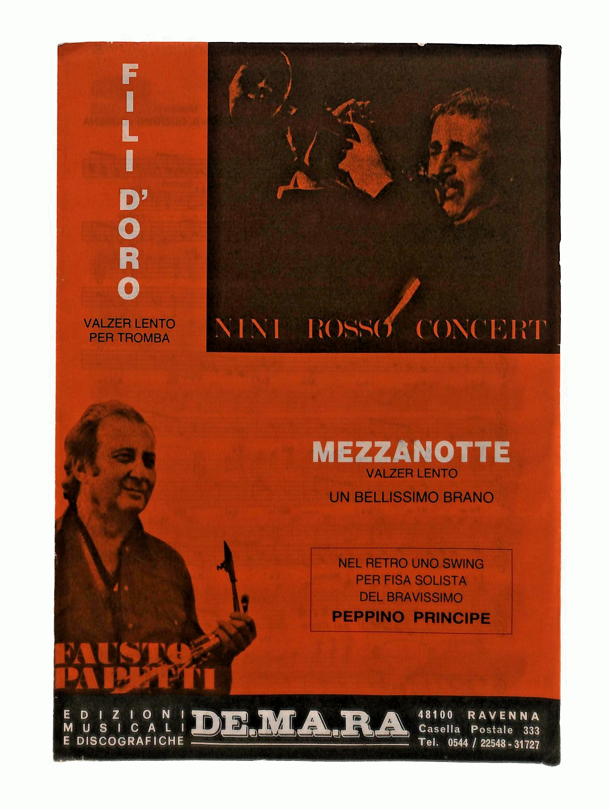 EBOND Fili D Oro Nini Rosso Mezzanotte 1988 Spartito Con 2 Fogli Libro LI049414