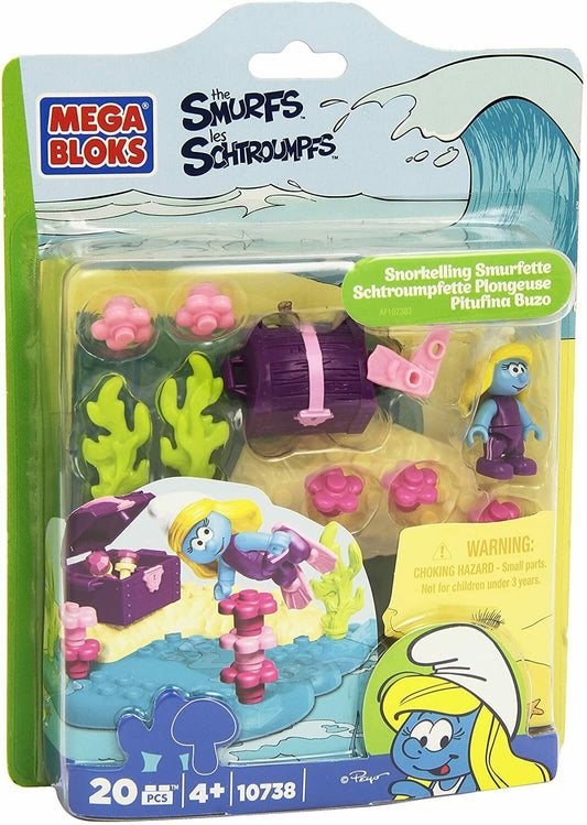EBOND Mega Bloks Smurfs PUFFETTA SUBACQUEA 10738 Snorkelling Smurfette