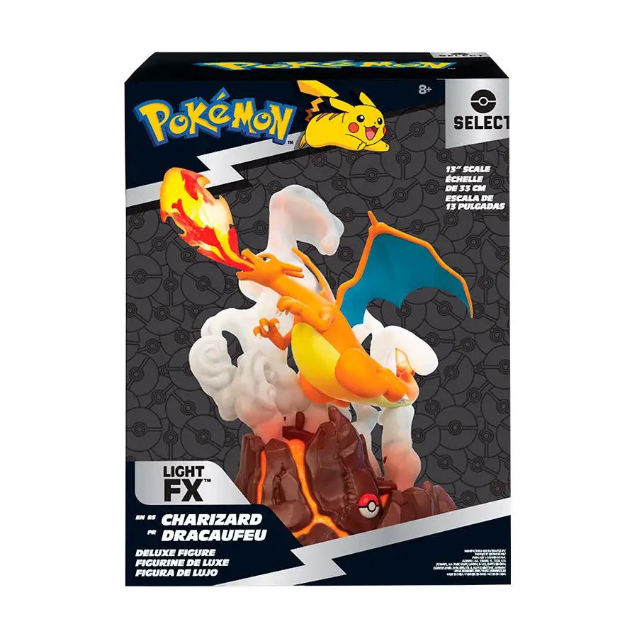 POKEMON SELECT DELUXE COLLECTOR STATUE CHARIZARD C/EFFETTI LUMINOSI - 33 CM