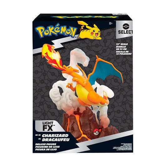 POKEMON SELECT DELUXE COLLECTOR STATUE CHARIZARD C/EFFETTI LUMINOSI - 33 CM