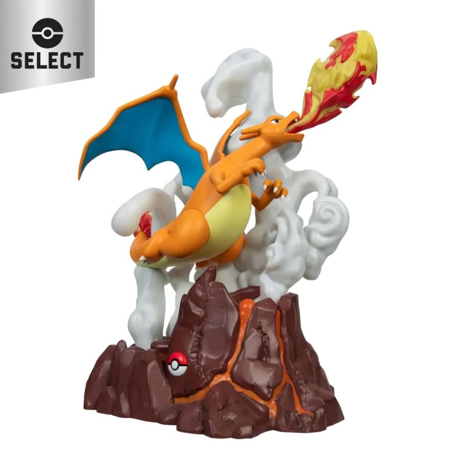 POKEMON SELECT DELUXE COLLECTOR STATUE CHARIZARD C/EFFETTI LUMINOSI - 33 CM