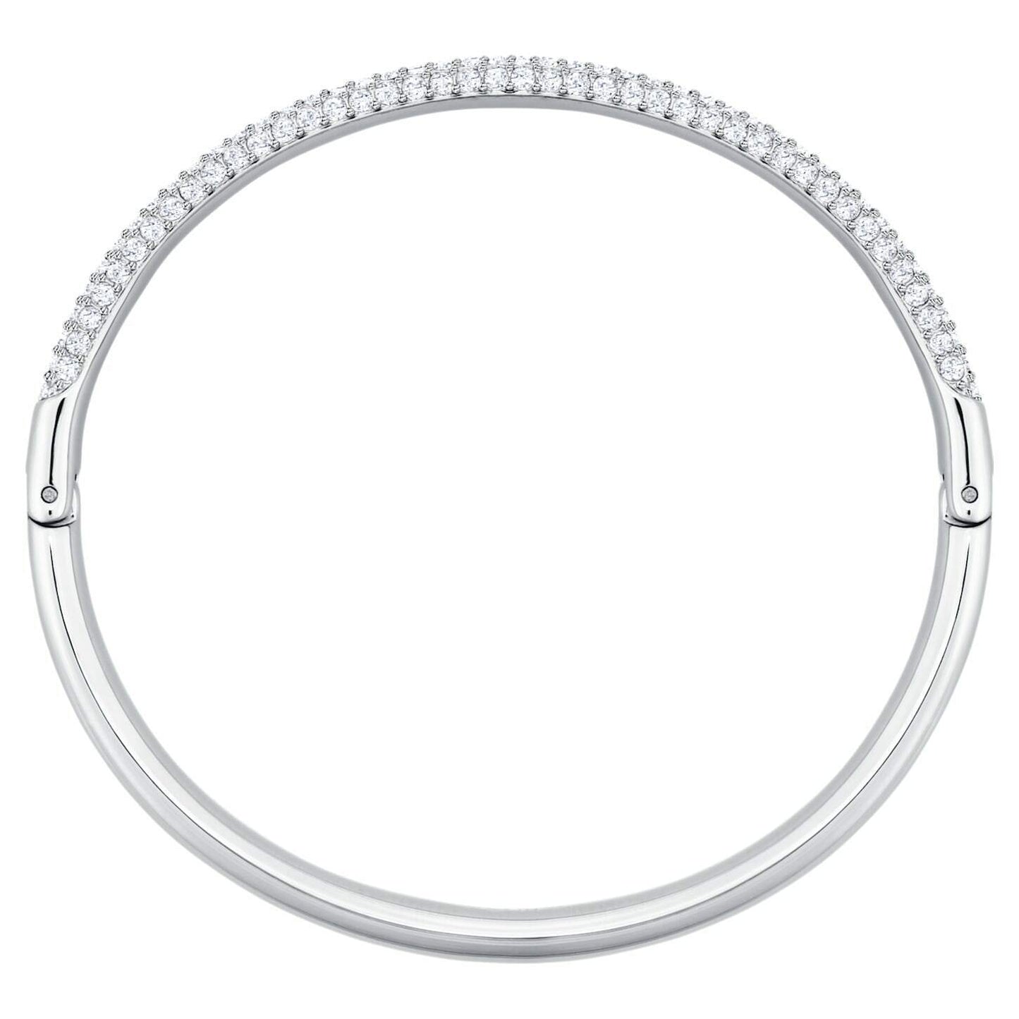 Swarovski 5032845 Bracciale rigido Stone Bianco, Placcato rodio TAGLIA S