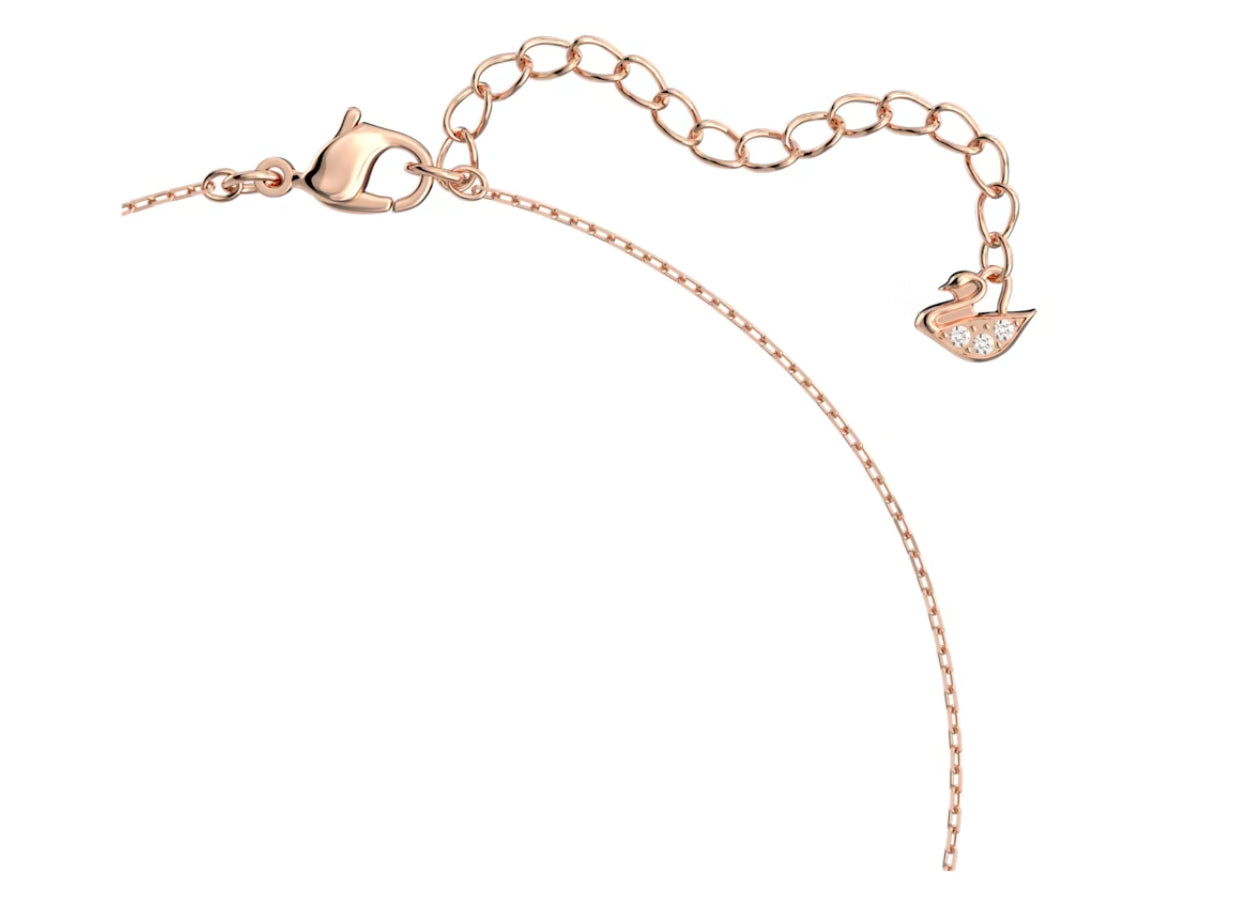 Swarovski 5510698 Collana Attract Taglio squadrato Bianca Placcato Oro rosa