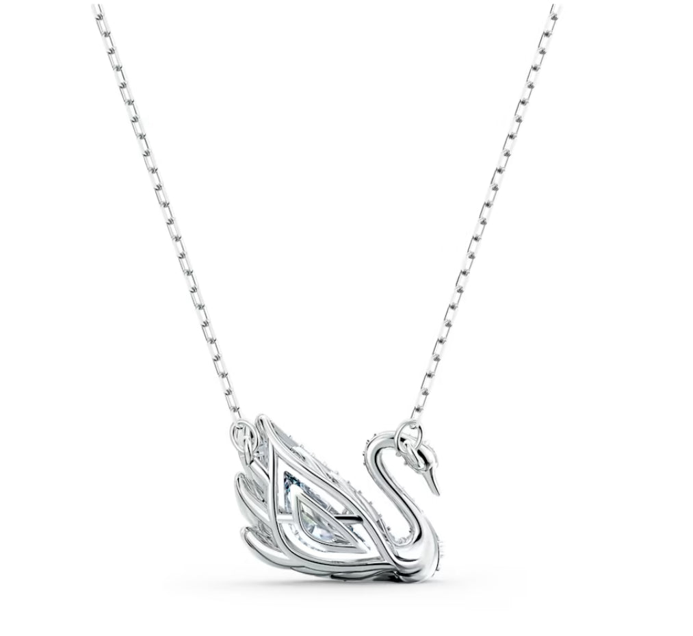 Swarovski 5514421 Collana Dancing Swan Cigno Bianca Placcato Rodio