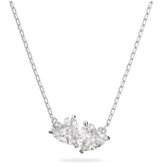 Swarovski 5517117 Collana Attract Soul Cuore Bianca Placcato Rodio