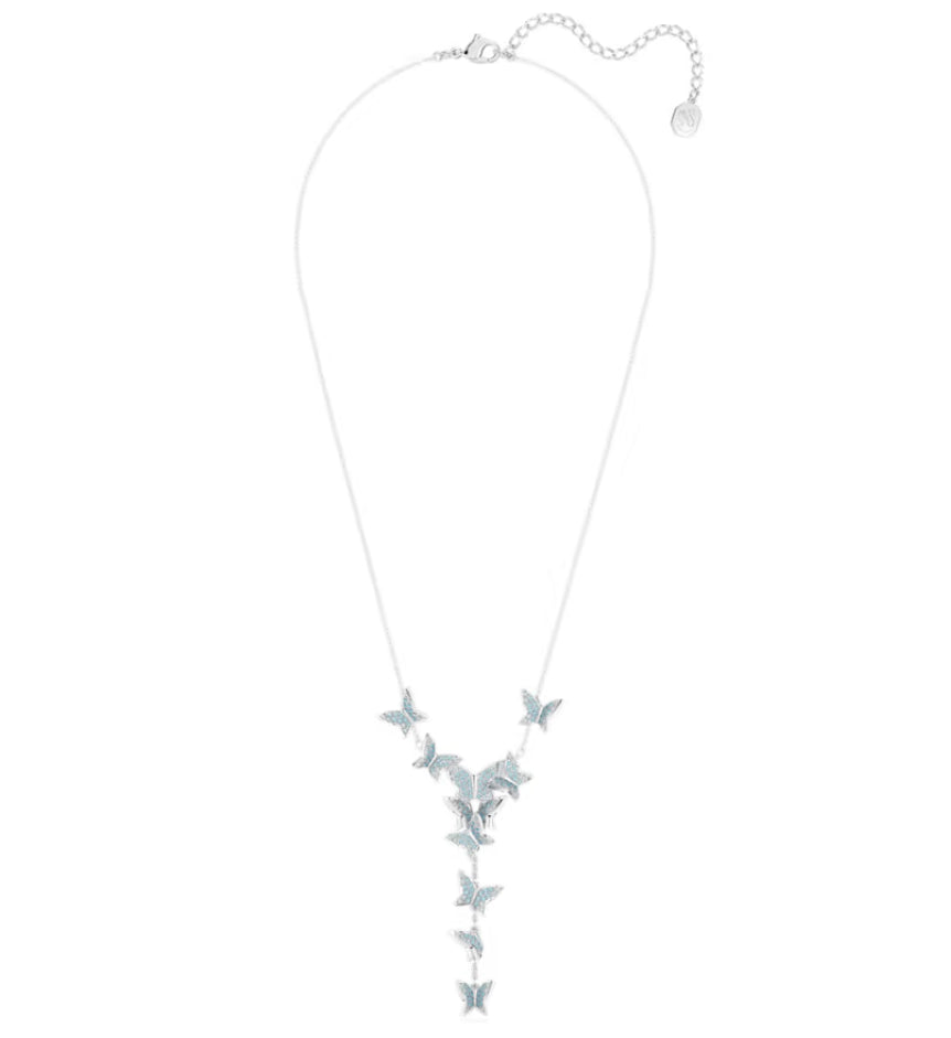 Swarovski 5662179 Collana a Y Lilia Farfalla Blu Placcato Rodio