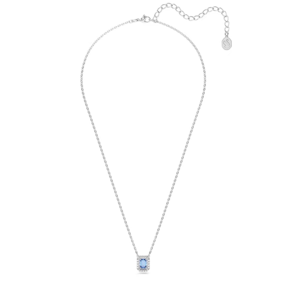 Swarovski 5614926 Collana Millenia Taglio ottagonale Blu Placcato Rodio