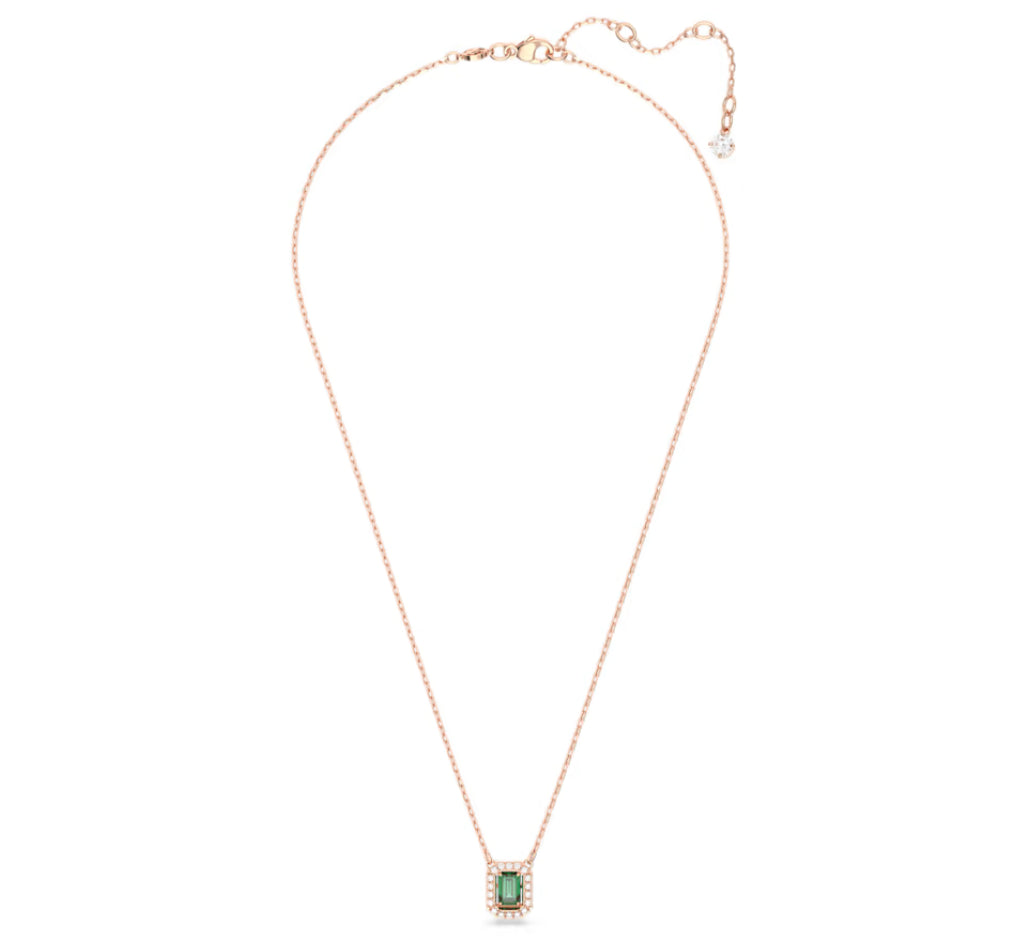 Swarovski 5650069 Collana Millenia Taglio ottagonale, Verde, Placcato oro