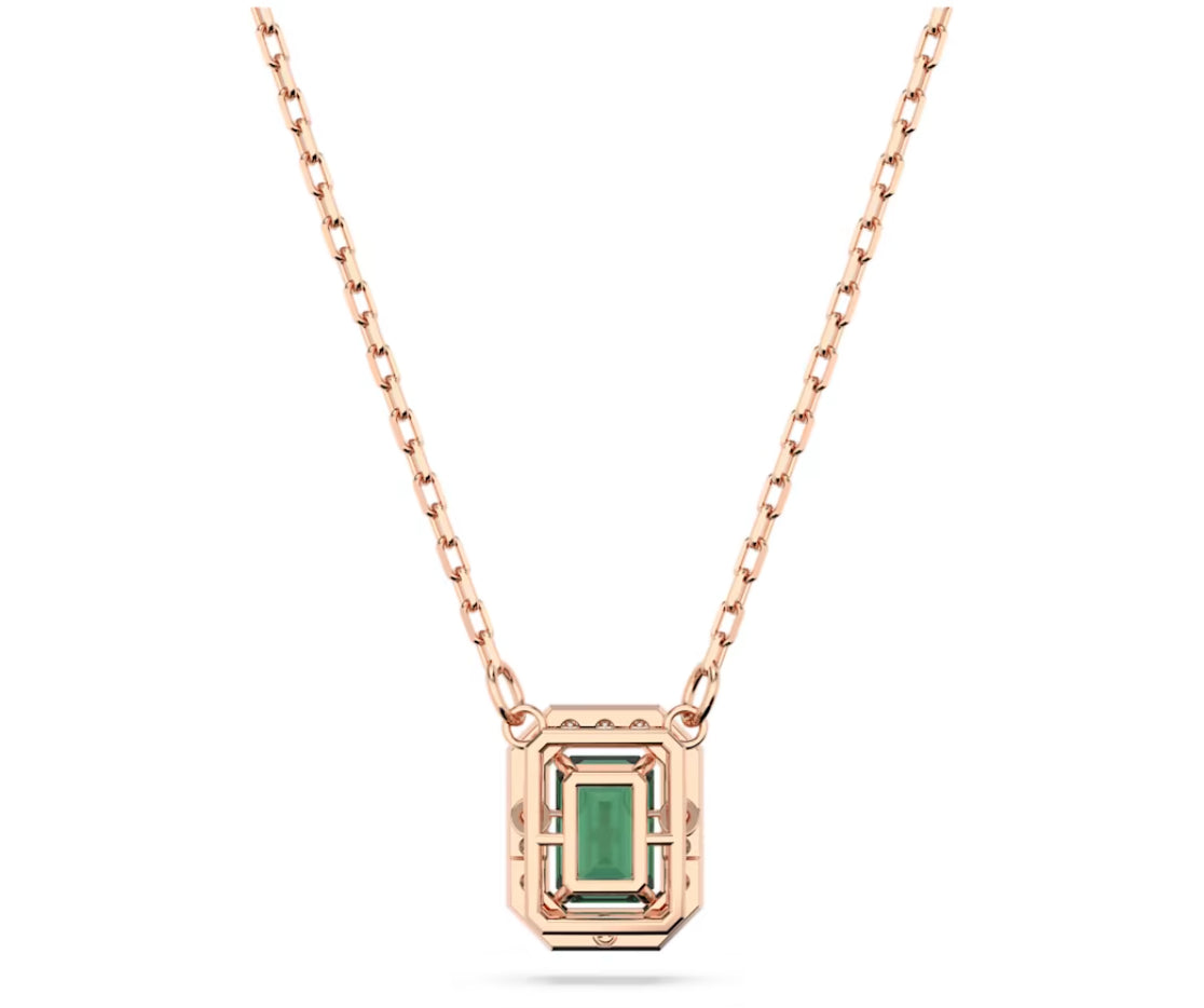 Swarovski 5650069 Collana Millenia Taglio ottagonale, Verde, Placcato oro