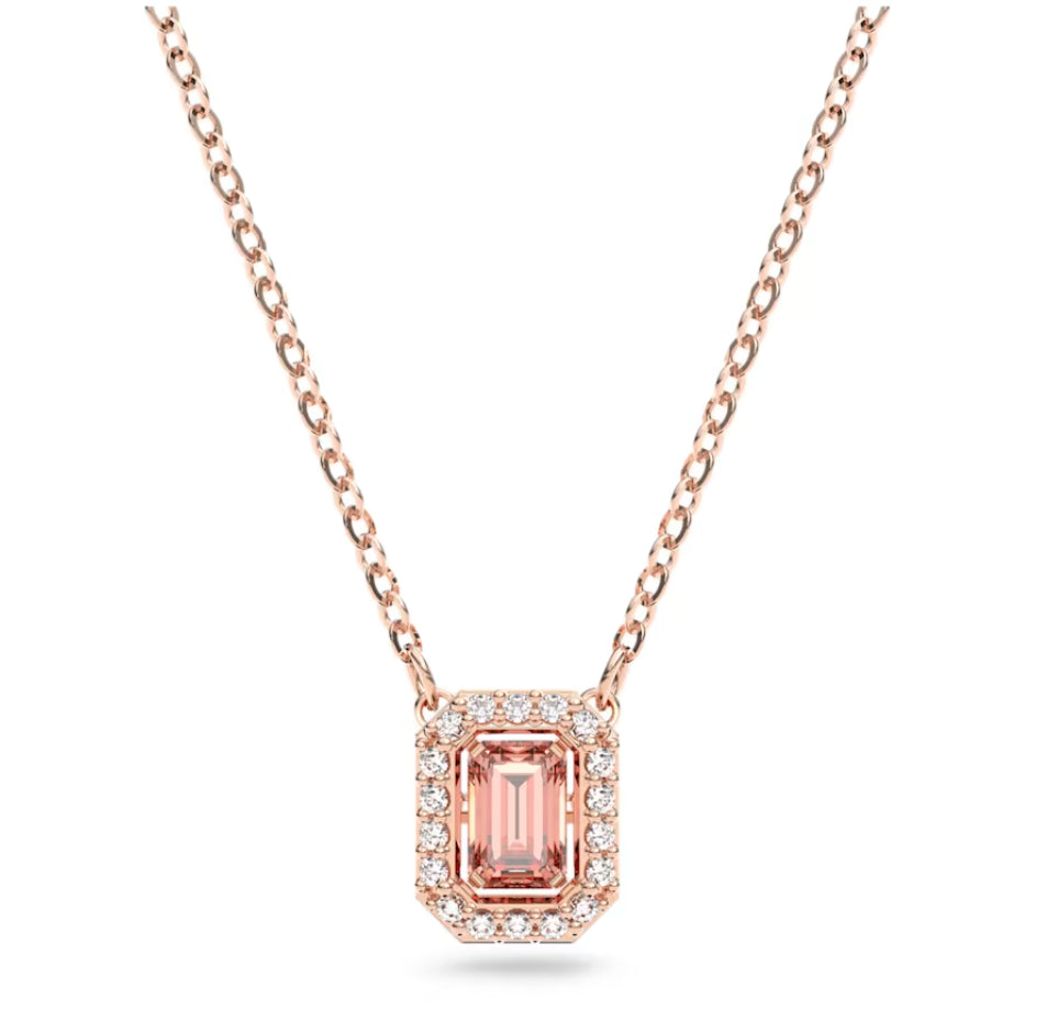 Swarovski 5614933 Collana Millenia Taglio ottagonale Rosa Placcato Oro Rosa