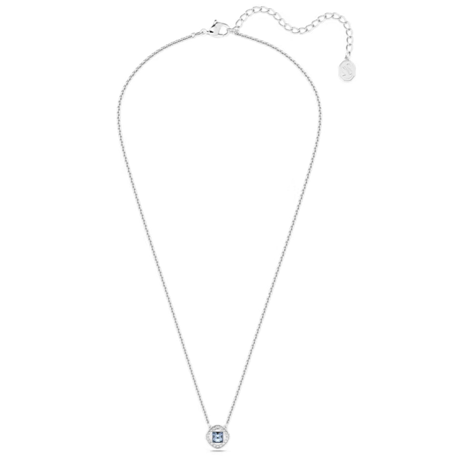 Swarovski 5662142 Collana Angelic Taglio Squadrato Blu Placcato Rodio