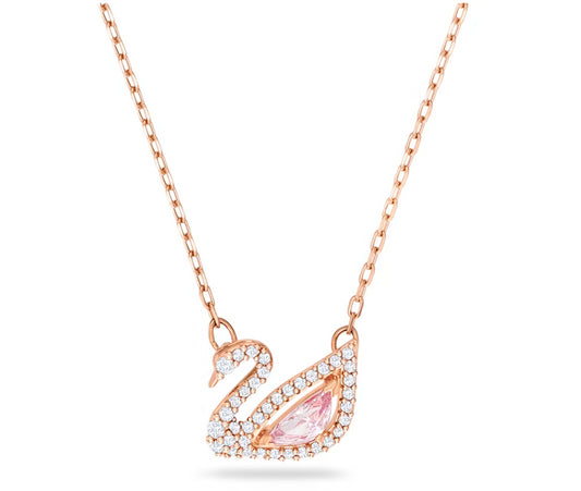 Swarovski 5469989 Collana Dazzling Swan Cigno Rosa Placcato Oro Rosa