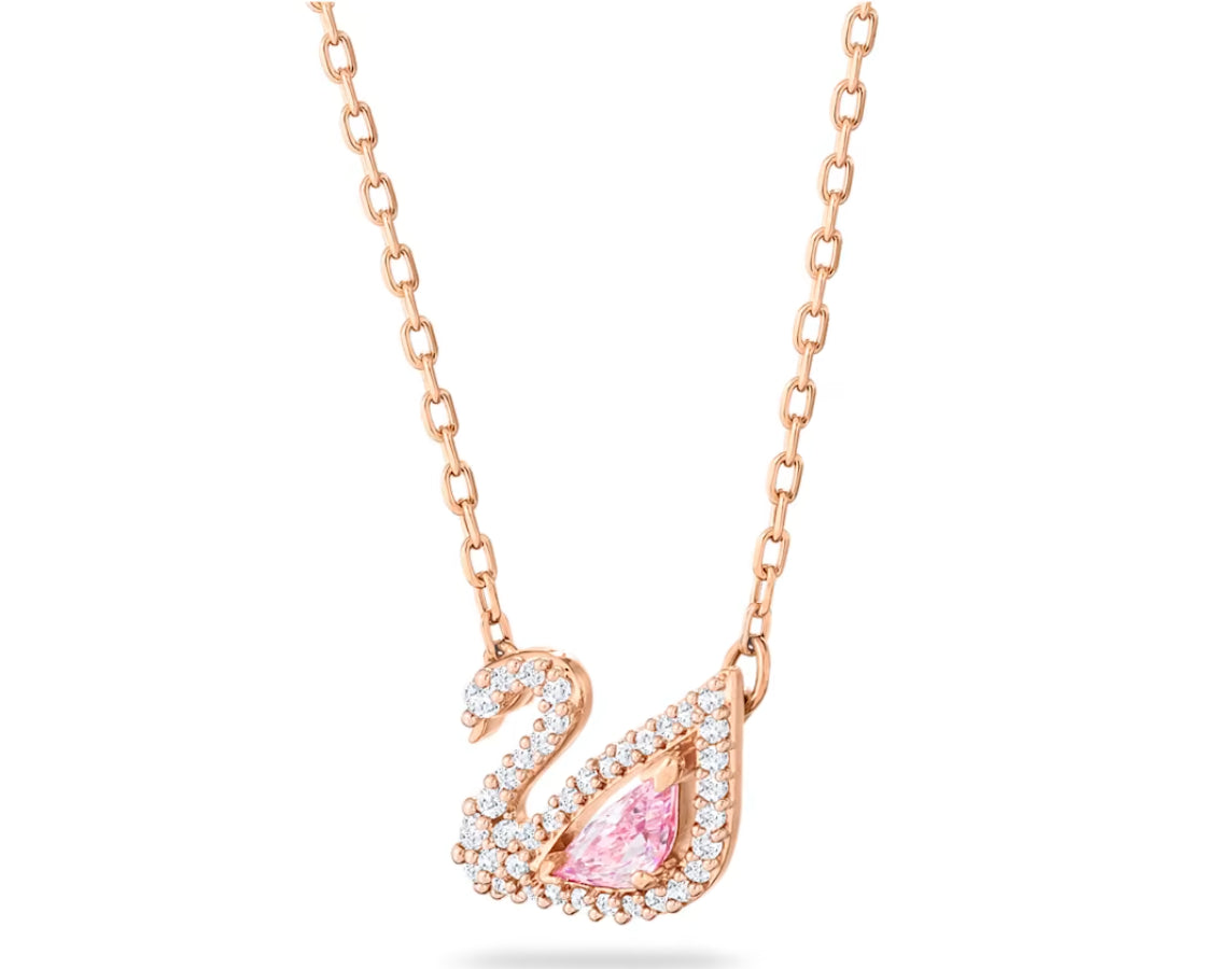 Swarovski 5469989 Collana Dazzling Swan Cigno Rosa Placcato Oro Rosa