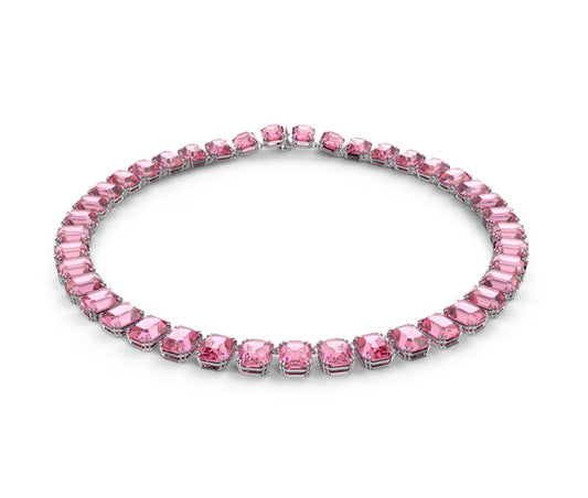 Swarovski 5608807 Collana Millenia Taglio Ottagonale Rosa Placcato rodio