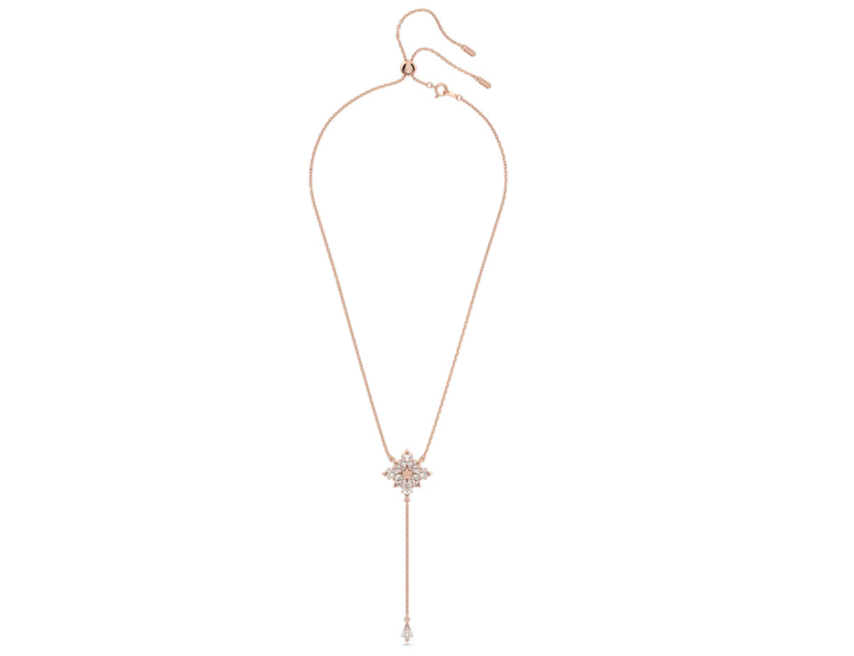 Swarovski 5645383 Collana a Y Stella Taglio Kite Stella Bianco Placcato Oro Rosa