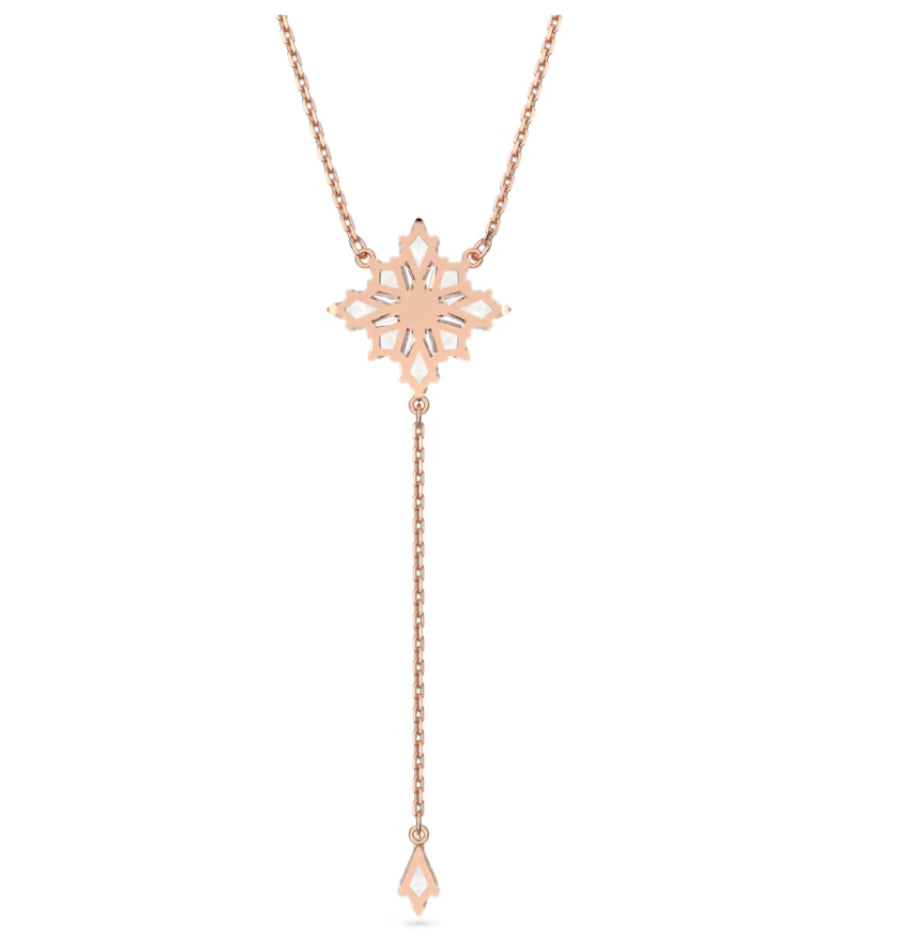 Swarovski 5645383 Collana a Y Stella Taglio Kite Stella Bianco Placcato Oro Rosa