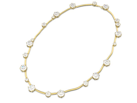 Swarovski 5618033 Collana Constella Tagli arrotondati misti Bianca Plac. Oro