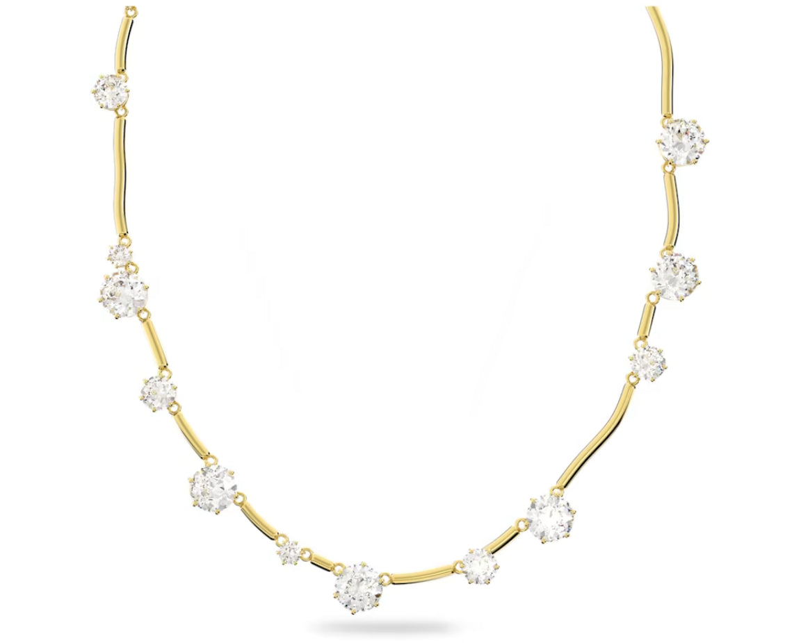 Swarovski 5618033 Collana Constella Tagli arrotondati misti Bianca Plac. Oro