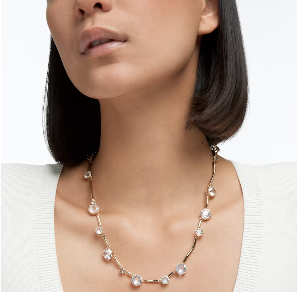 Swarovski 5618033 Collana Constella Tagli arrotondati misti Bianca Plac. Oro
