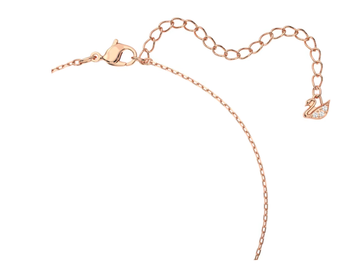 Swarovski 5414999 Collana Stone Cerchi intrecciati Bianca Placcato Oro Rosa