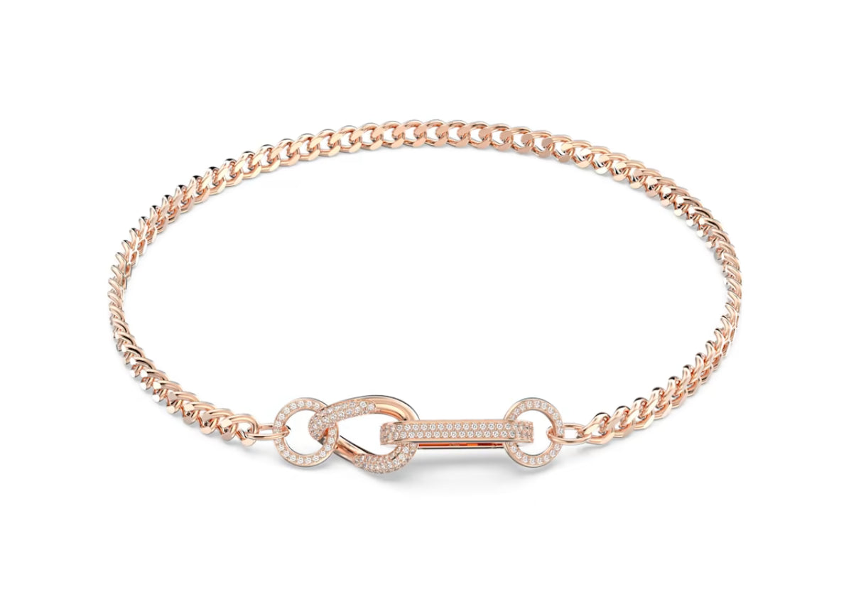 Swarovski 5642687 Collana Dextera Pave Link misti Bianco Placcato Oro Rosa